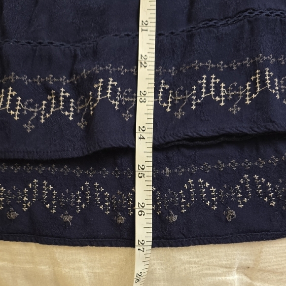 Knox Rose Floral Embroidered Blouse in Deep Blue - Picture 14 of 16